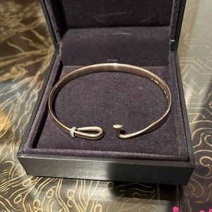 Georg Jensen Sterling Silver Torun Diamond Bangle Bracelet